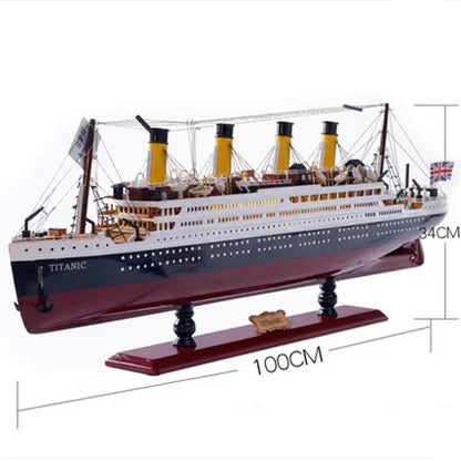 30-100 CM Titanic Cruise Ship Model with LED Decoration Wooden Sailboat Craft Lights Creative Gifts Home Decor for Living Room
