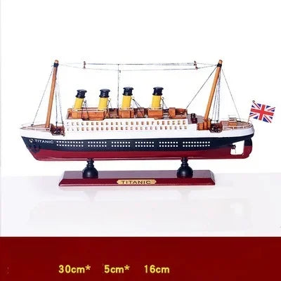 30-100 CM Titanic Cruise Ship Model with LED Decoration Wooden Sailboat Craft Lights Creative Gifts Home Decor for Living Room