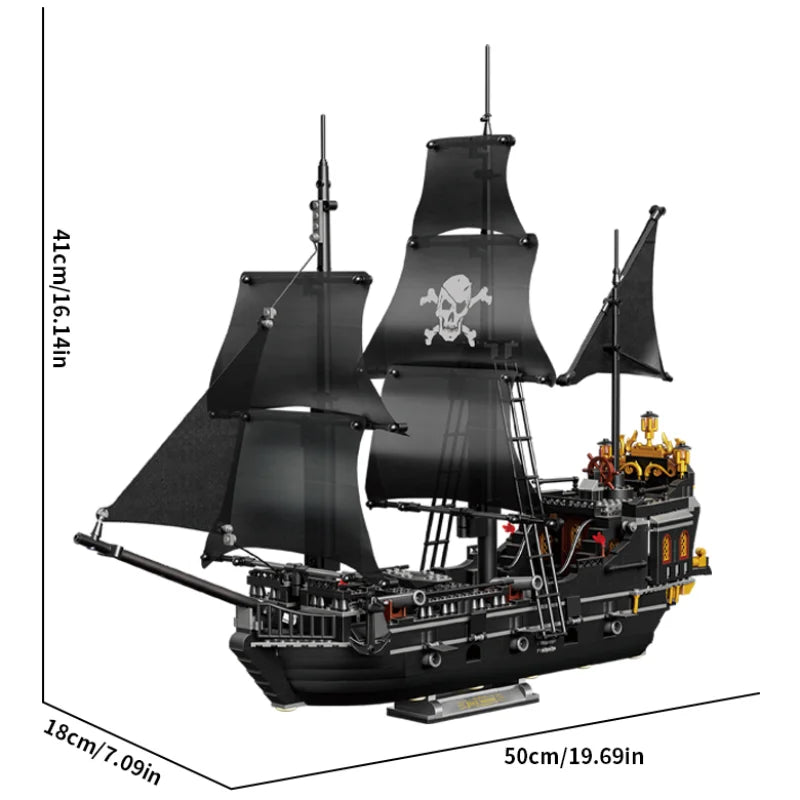 Black Pirate Ship 1424PCS Building Blocks