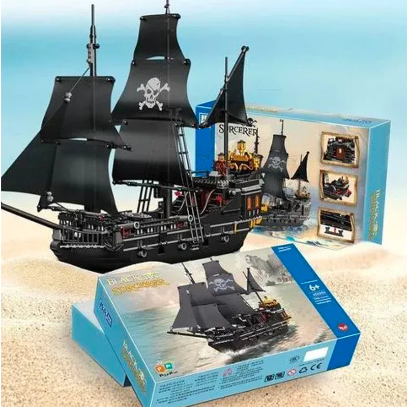 Black Pirate Ship 1424PCS Building Blocks