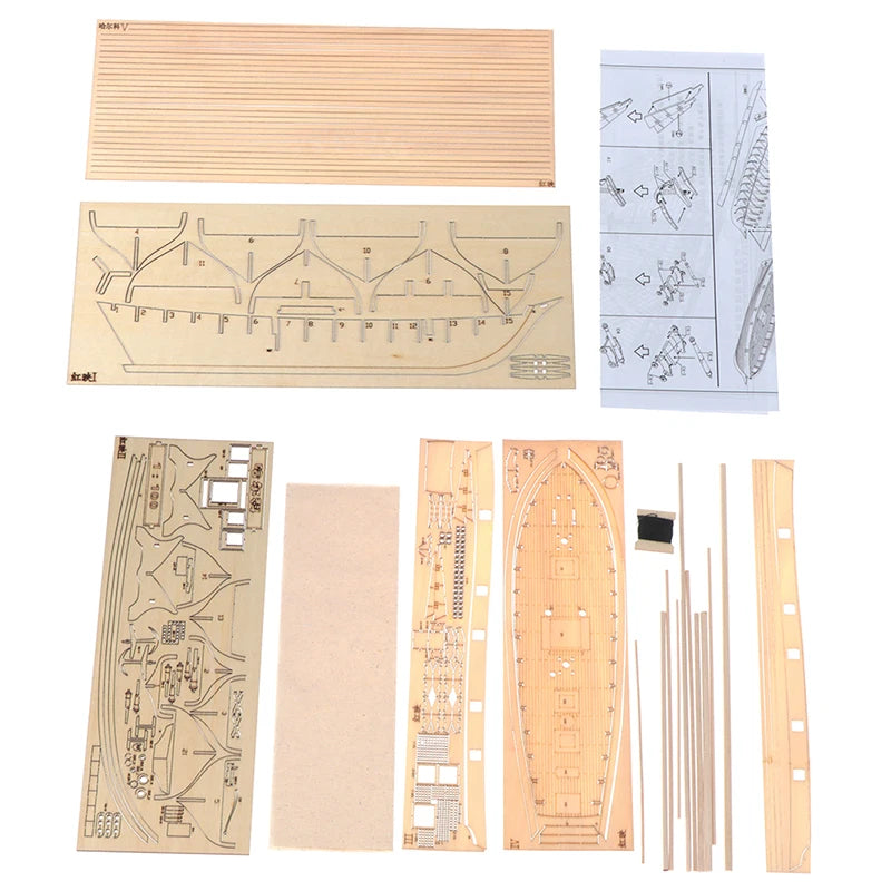 Handmade Wooden Sailboat Ship Kits 1:100 Scale