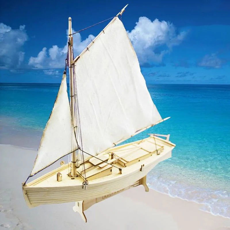 Handmade Wooden Sailboat Ship Kits 1:100 Scale